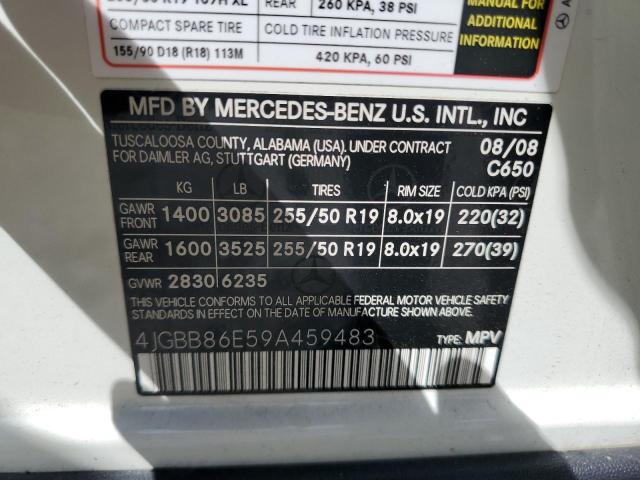 Photo 12 VIN: 4JGBB86E59A459483 - MERCEDES-BENZ M-CLASS 