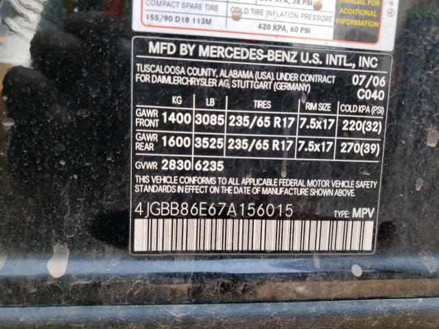 Photo 13 VIN: 4JGBB86E67A156015 - MERCEDES-BENZ ML 350 