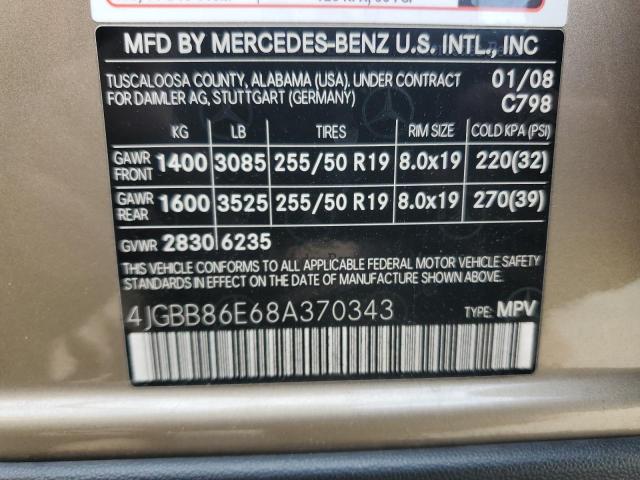 Photo 11 VIN: 4JGBB86E68A370343 - MERCEDES-BENZ M-CLASS 