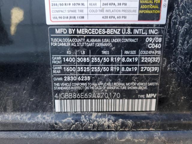 Photo 12 VIN: 4JGBB86E69A470170 - MERCEDES-BENZ ML 350 