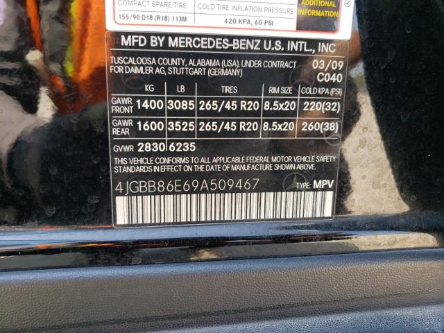 Photo 11 VIN: 4JGBB86E69A509467 - MERCEDES-BENZ ML 350 