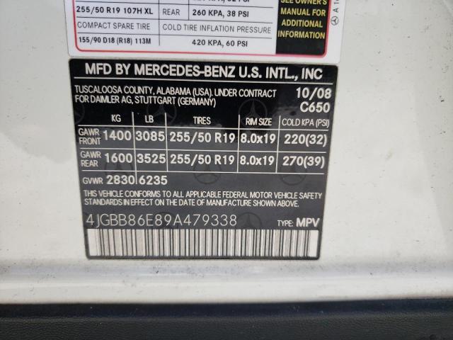 Photo 9 VIN: 4JGBB86E89A479338 - MERCEDES-BENZ M-CLASS 