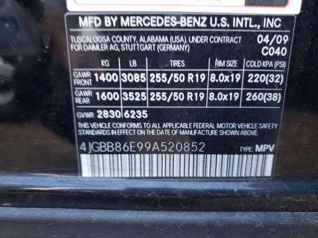 Photo 11 VIN: 4JGBB86E99A520852 - MERCEDES-BENZ ML 350 