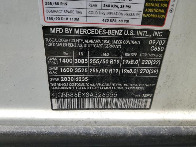 Photo 12 VIN: 4JGBB86EX8A326555 - MERCEDES-BENZ M-CLASS 