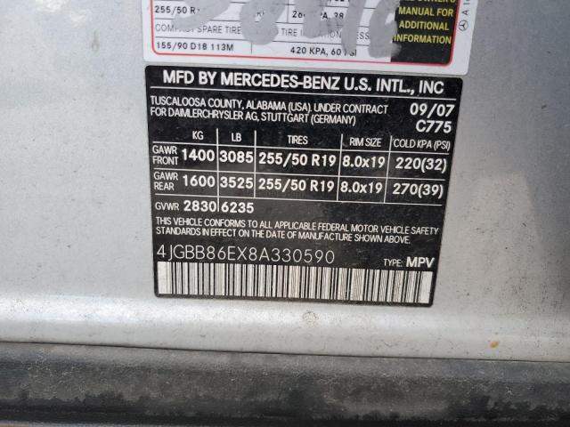 Photo 12 VIN: 4JGBB86EX8A330590 - MERCEDES-BENZ ML 350 