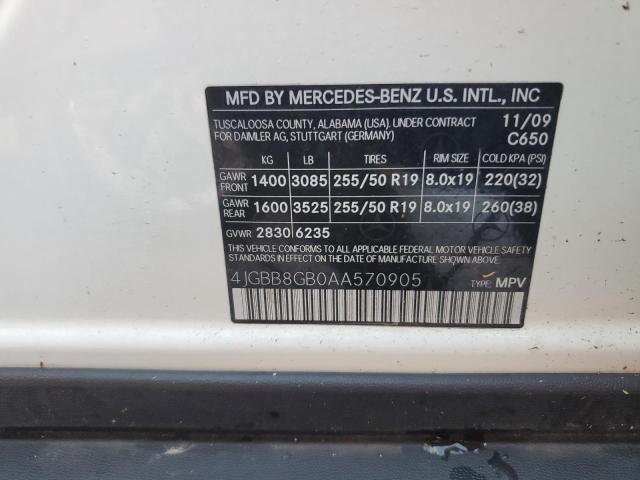 Photo 12 VIN: 4JGBB8GB0AA570905 - MERCEDES-BENZ ML 350 4MA 