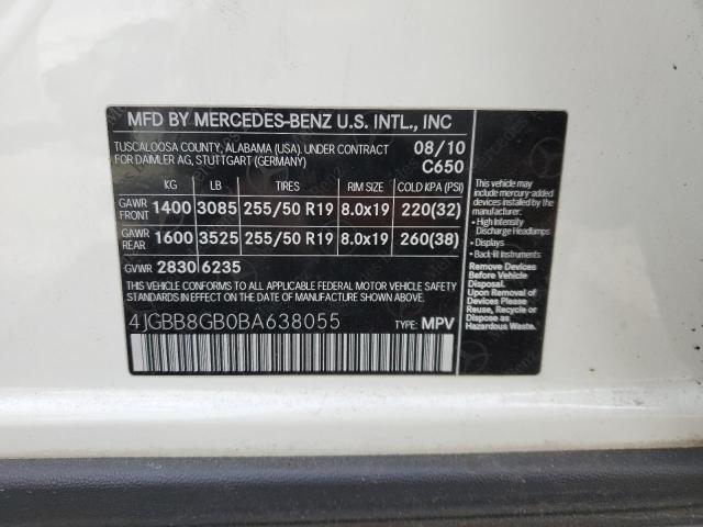 Photo 13 VIN: 4JGBB8GB0BA638055 - MERCEDES-BENZ ML 350 4MA 