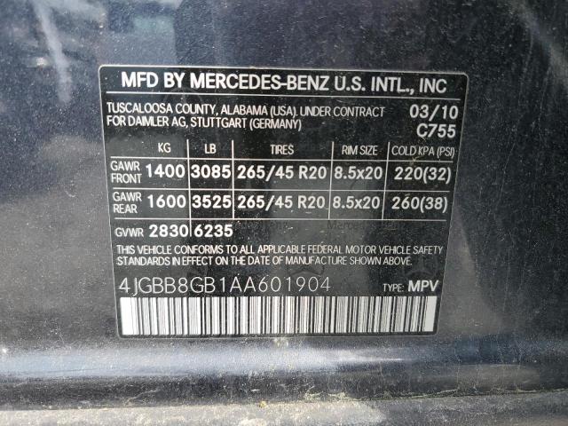 Photo 12 VIN: 4JGBB8GB1AA601904 - MERCEDES-BENZ ML 350 4MA 