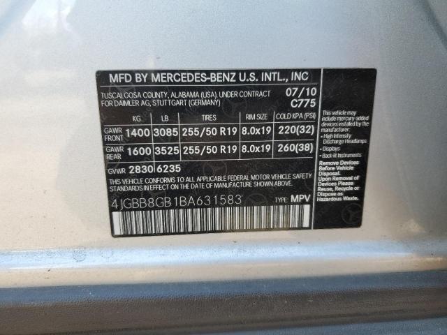 Photo 12 VIN: 4JGBB8GB1BA631583 - MERCEDES-BENZ ML 350 