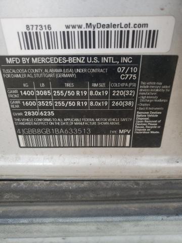 Photo 12 VIN: 4JGBB8GB1BA633513 - MERCEDES-BENZ M-CLASS 