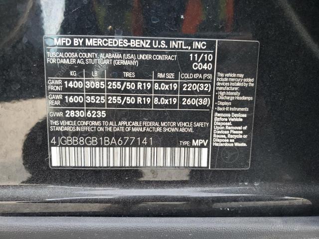 Photo 12 VIN: 4JGBB8GB1BA677141 - MERCEDES-BENZ ML 350 4MA 