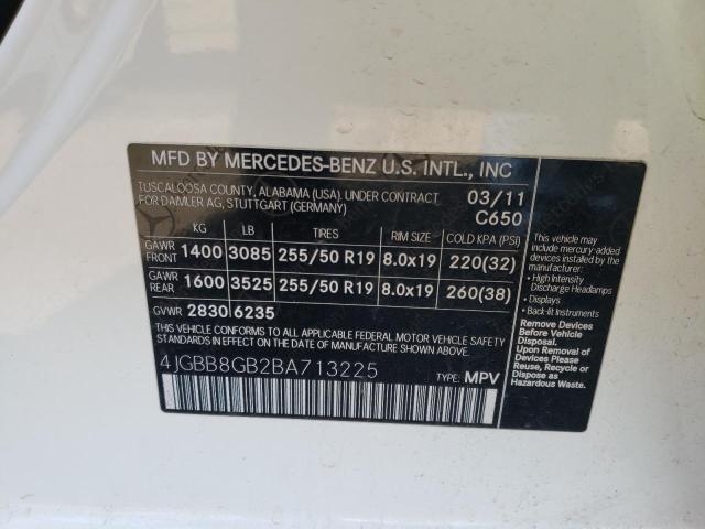 Photo 9 VIN: 4JGBB8GB2BA713225 - MERCEDES-BENZ ML 350 4MA 