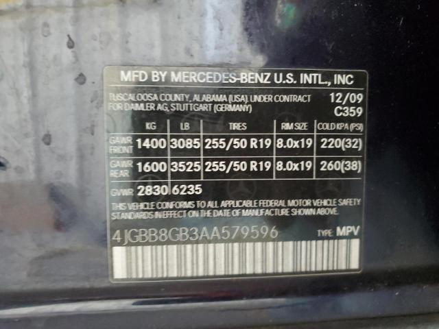 Photo 12 VIN: 4JGBB8GB3AA579596 - MERCEDES-BENZ M-CLASS 