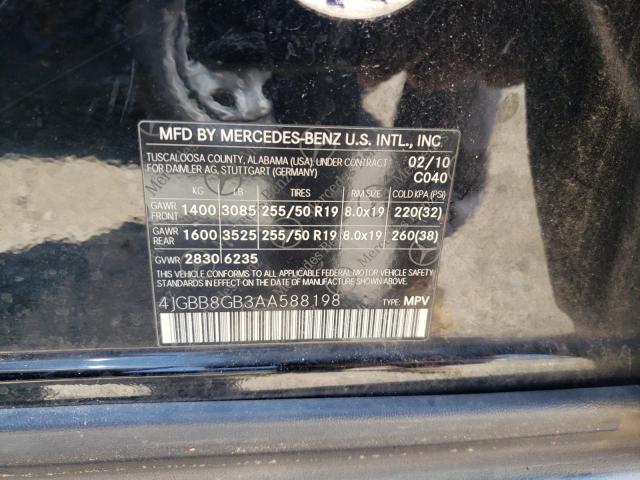 Photo 12 VIN: 4JGBB8GB3AA588198 - MERCEDES-BENZ ML 350 4MA 