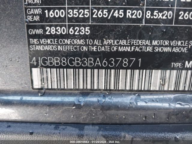 Photo 8 VIN: 4JGBB8GB3BA637871 - MERCEDES-BENZ ML 350 