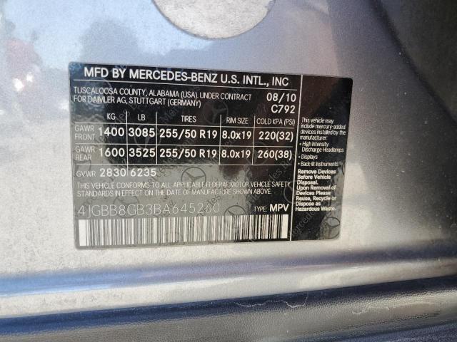 Photo 12 VIN: 4JGBB8GB3BA645260 - MERCEDES-BENZ M-CLASS 