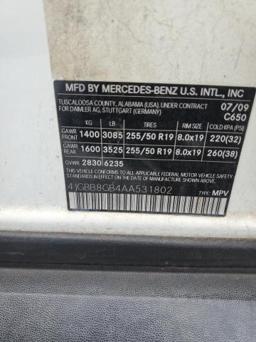 Photo 12 VIN: 4JGBB8GB4AA531802 - MERCEDES-BENZ ML 350 4MA 