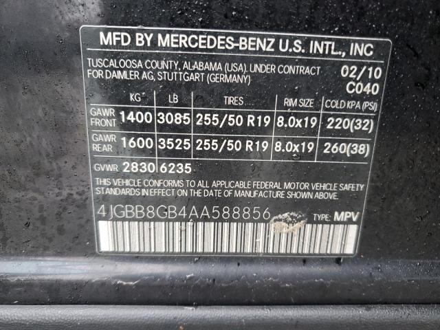 Photo 11 VIN: 4JGBB8GB4AA588856 - MERCEDES-BENZ ML 350 4MA 