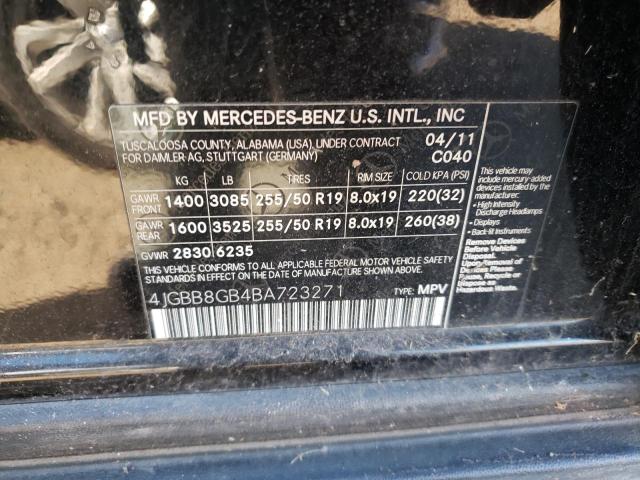 Photo 12 VIN: 4JGBB8GB4BA723271 - MERCEDES-BENZ ML 350 4MA 