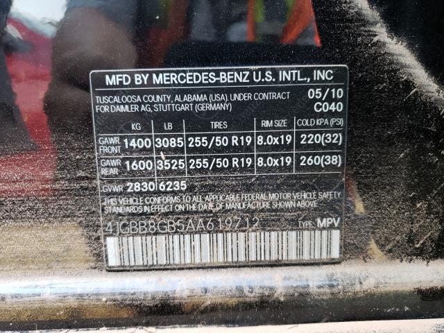 Photo 9 VIN: 4JGBB8GB5AA619712 - MERCEDES-BENZ ML 350 4MA 