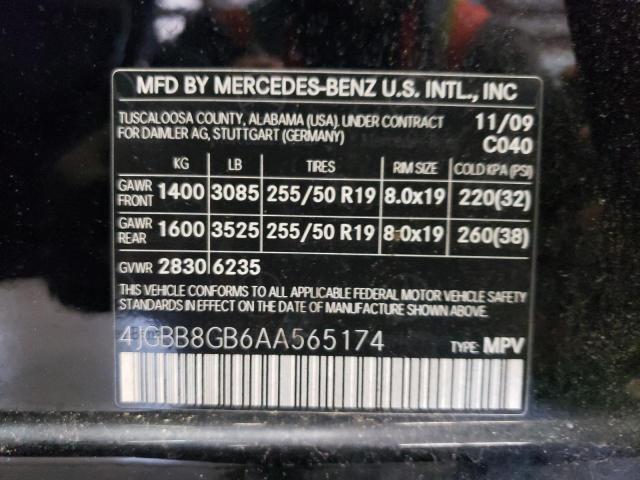 Photo 12 VIN: 4JGBB8GB6AA565174 - MERCEDES-BENZ ML 350 4MA 