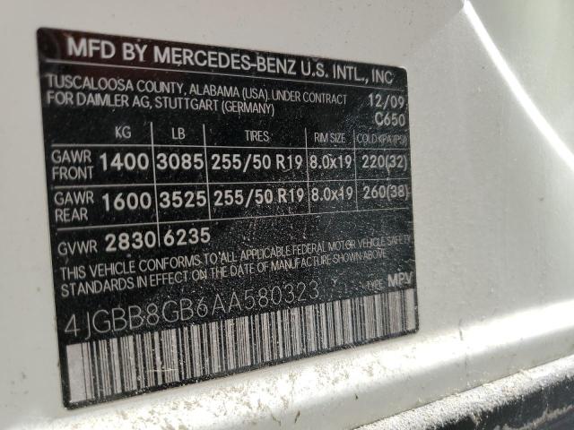 Photo 12 VIN: 4JGBB8GB6AA580323 - MERCEDES-BENZ ML 350 4MA 