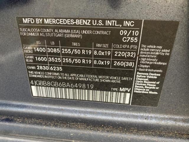 Photo 9 VIN: 4JGBB8GB6BA649819 - MERCEDES-BENZ ML 350 4MA 