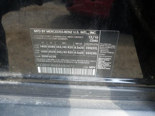 Photo 9 VIN: 4JGBB8GB6BA680472 - MERCEDES-BENZ ML 350 4MA 