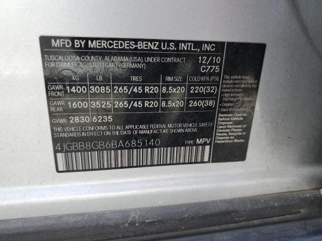 Photo 12 VIN: 4JGBB8GB6BA685140 - MERCEDES-BENZ ML 350 4MA 