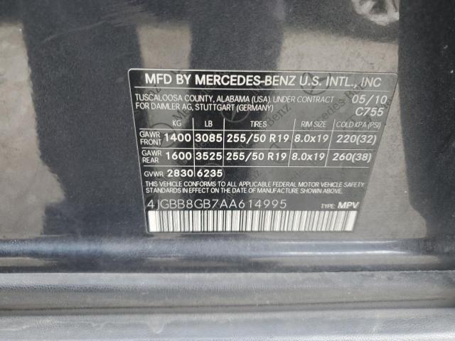 Photo 12 VIN: 4JGBB8GB7AA614995 - MERCEDES-BENZ M-CLASS 