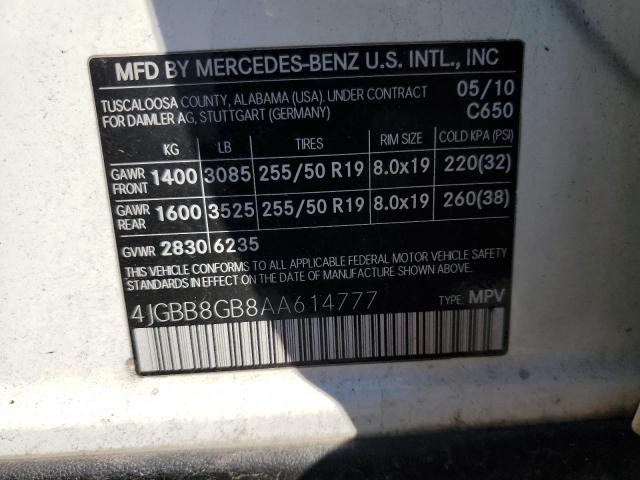 Photo 12 VIN: 4JGBB8GB8AA614777 - MERCEDES-BENZ ML 350 4MA 