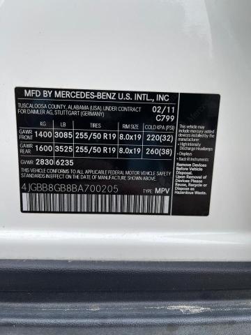 Photo 9 VIN: 4JGBB8GB8BA700205 - MERCEDES-BENZ ML 350 4MA 