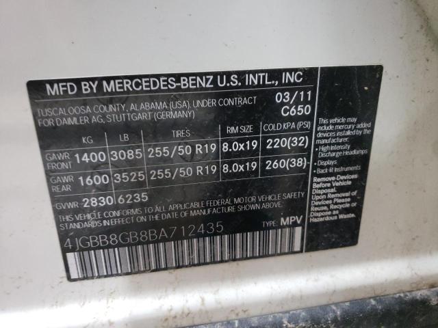 Photo 12 VIN: 4JGBB8GB8BA712435 - MERCEDES-BENZ M-CLASS 