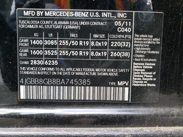 Photo 12 VIN: 4JGBB8GB8BA745385 - MERCEDES-BENZ E-CLASS 