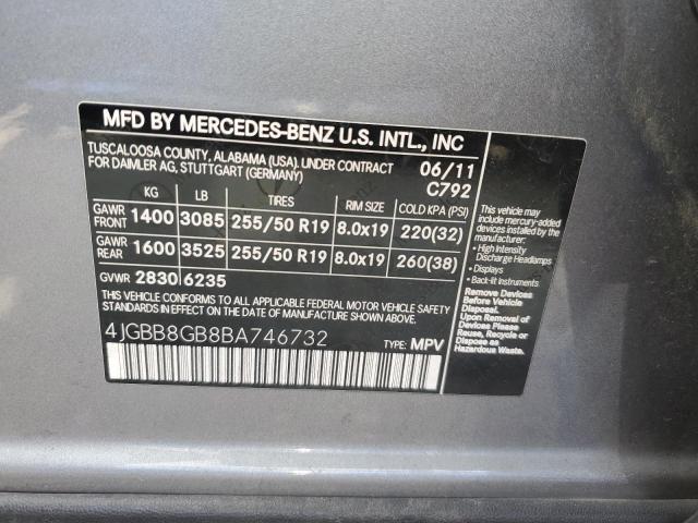 Photo 12 VIN: 4JGBB8GB8BA746732 - MERCEDES-BENZ M-CLASS 