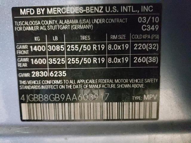 Photo 12 VIN: 4JGBB8GB9AA603917 - MERCEDES-BENZ ML 350 4MA 