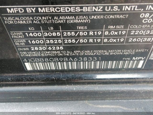 Photo 8 VIN: 4JGBB8GB9BA638331 - MERCEDES-BENZ M-CLASS 