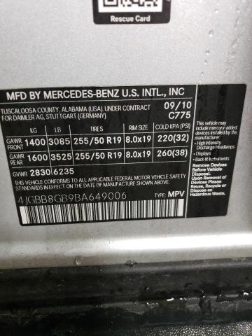 Photo 11 VIN: 4JGBB8GB9BA649006 - MERCEDES-BENZ ML 350 4MA 