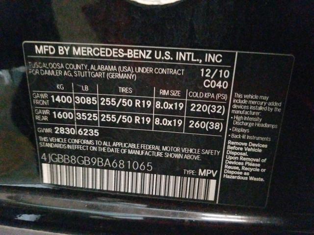 Photo 9 VIN: 4JGBB8GB9BA681065 - MERCEDES-BENZ ML 350 4MA 