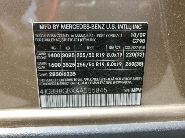 Photo 12 VIN: 4JGBB8GBXAA555845 - MERCEDES-BENZ ML 350 4MA 