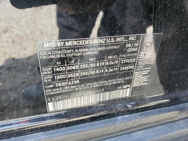 Photo 12 VIN: 4JGBB8GBXBA646664 - MERCEDES-BENZ ML 350 4MA 