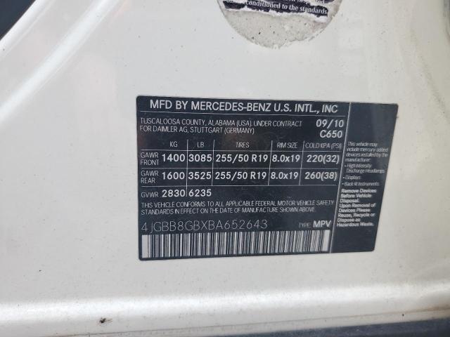 Photo 11 VIN: 4JGBB8GBXBA652643 - MERCEDES-BENZ ML 350 4MA 