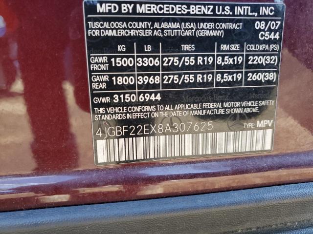 Photo 13 VIN: 4JGBF22EX8A307625 - MERCEDES-BENZ GL-CLASS 