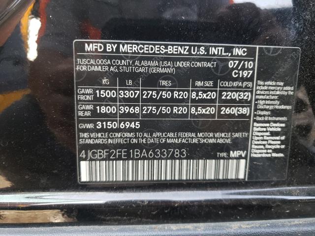 Photo 9 VIN: 4JGBF2FE1BA633783 - MERCEDES-BENZ GL-CLASS 