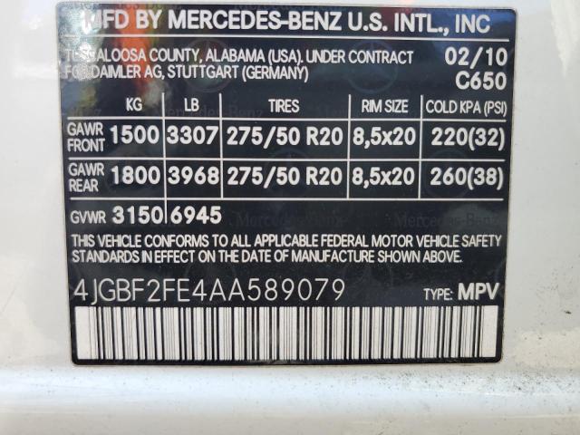 Photo 13 VIN: 4JGBF2FE4AA589079 - MERCEDES-BENZ GL 350 BLU 