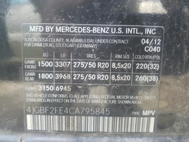 Photo 9 VIN: 4JGBF2FE4CA795845 - MERCEDES-BENZ GL-CLASS 