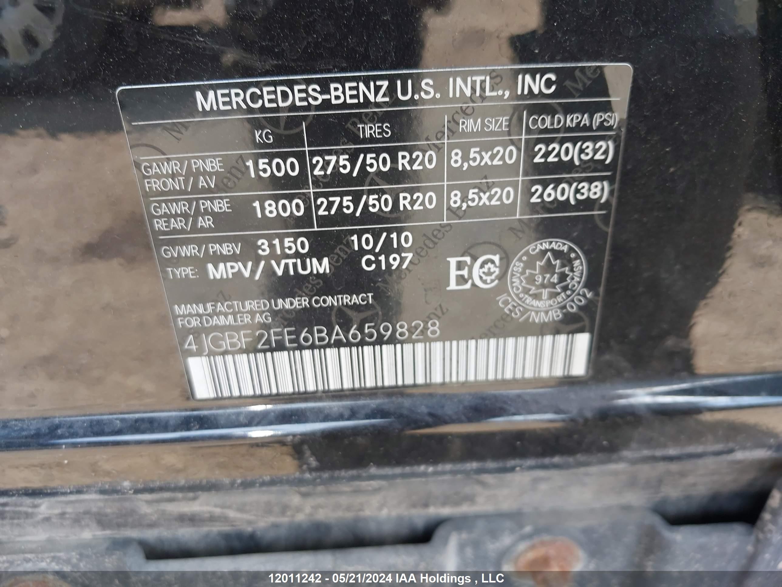 Photo 8 VIN: 4JGBF2FE6BA659828 - MERCEDES-BENZ GL-KLASSE 