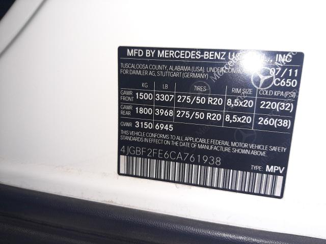 Photo 9 VIN: 4JGBF2FE6CA761938 - MERCEDES-BENZ GL 350 