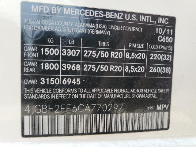 Photo 12 VIN: 4JGBF2FE6CA770297 - MERCEDES-BENZ GL-CLASS 