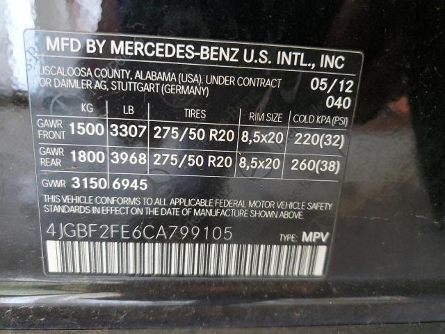 Photo 12 VIN: 4JGBF2FE6CA799105 - MERCEDES-BENZ GL 350 BLU 